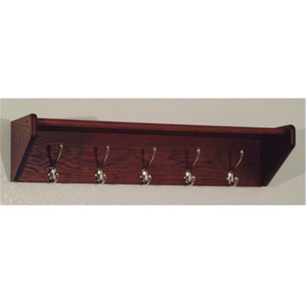 Palacedesigns 5 Hook Shelf in Mahogany - Nickel PA2681724 - main